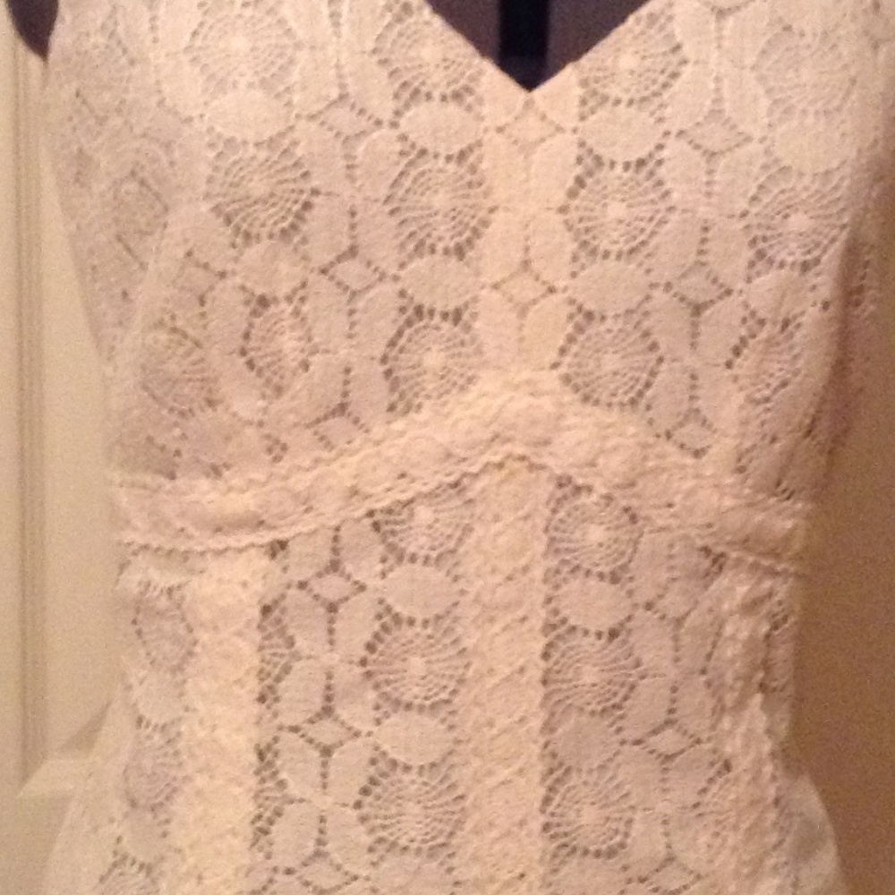 Ann Taylor All Over Lace Sleeveless V-neck Top